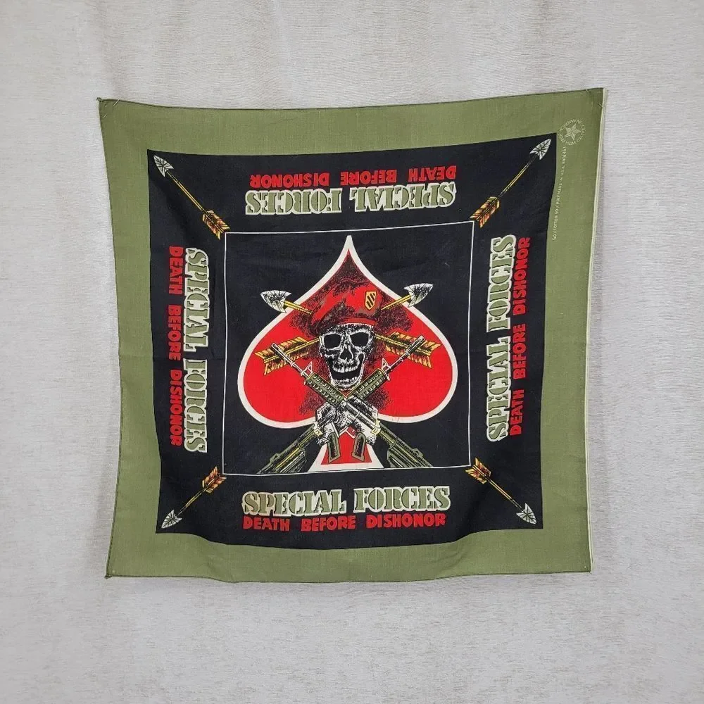 Special Forces Skull Bandana Vintage 80s USA